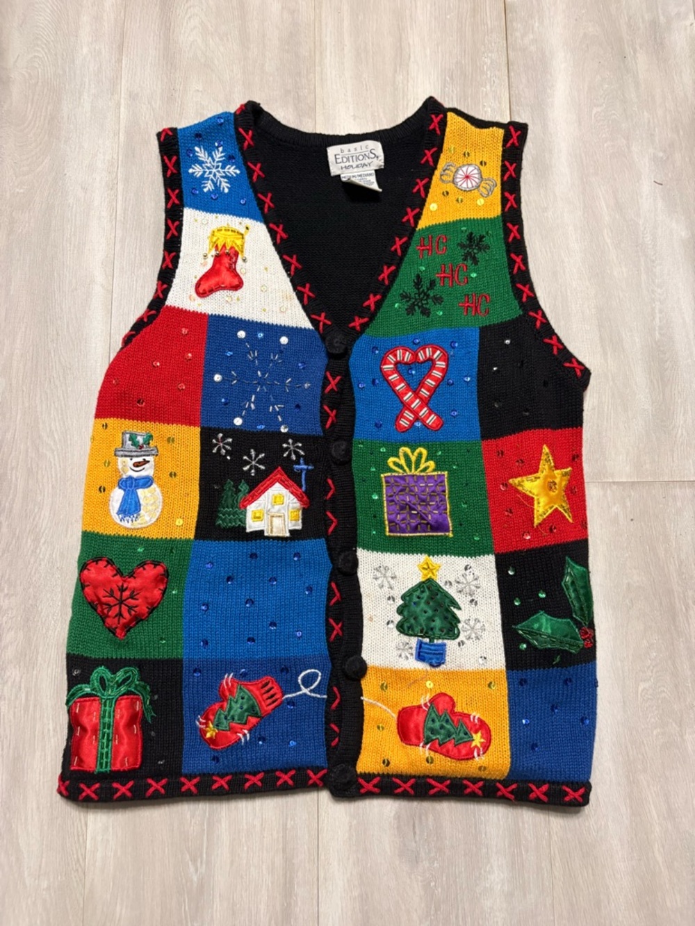 Basic Editions Holiday Sweater Label in Dark Charcoal